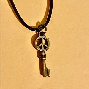 Peace Sign Key Pendant Necklace